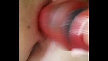 Wife masturbating with her big dildo