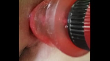 Wife masturbating with her big dildo