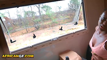 Hot black babe gets her ass stretched and stuffed full of white cock pov