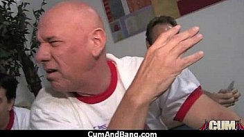 Black chick blows group of white cocks 2