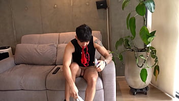 Stepson is caught stealing his busty stepsister's thongs and she fulfills his greatest fantasy