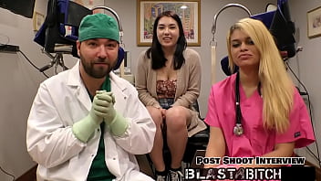 Mina moon's back gets blasted with cum