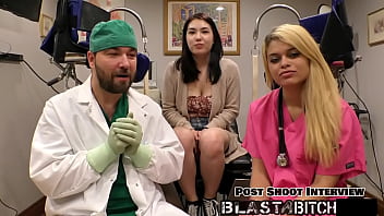 Mina moon's back gets blasted with cum