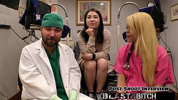 Mina moon's back gets blasted with cum