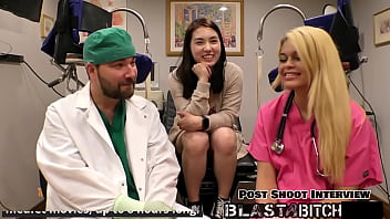 Mina moon's back gets blasted with cum