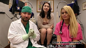 Mina moon's back gets blasted with cum