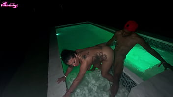 Bbc poolside toe suck & cum on my tatted pussy