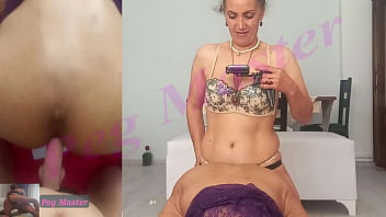 Husband's ass hole wife's sexy milf dominates her whore