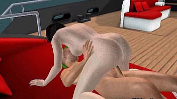 Foxy 3d cartoon brunette gets fucked on a boat