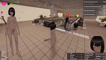 Secret flasher manaka walking in mall big revelation voyeur game