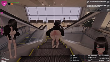 Secret flasher manaka walking in mall big revelation voyeur game