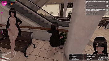 Secret flasher manaka walking in mall big revelation voyeur game