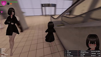 Secret flasher manaka walking in mall big revelation voyeur game