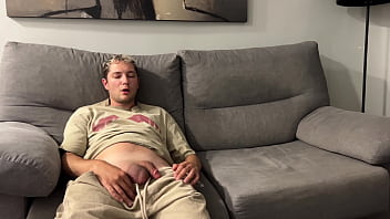 Stepbrother jerk off close to stepsister while she hear nothing she got horny and masturbate with step brother to orgasm cum