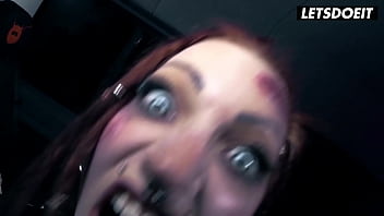 Halloween succubus jezzicat takes big cock in the backseat