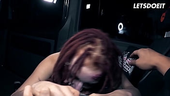 Halloween succubus jezzicat takes big cock in the backseat