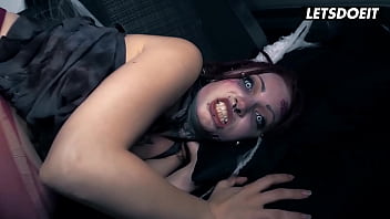 Halloween succubus jezzicat takes big cock in the backseat