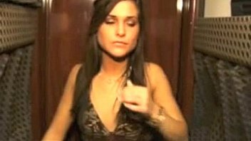 Hot brunette stripping naked interview must watch