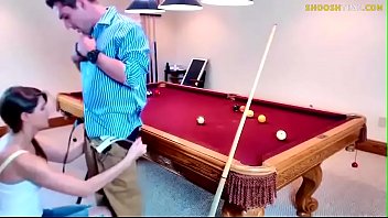 Big boobed girl fucked on pool table