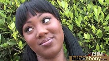 Huge cocks cover their black face in cum 10