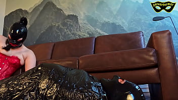 Mummified slave is restricted through facesitting