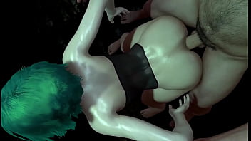 Hot girl with green hair is getting fucked from behind 3d porn
