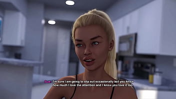 My bimbo dream #14 hot blonde bimbo milf with fake tits loves to give her 18 year old stepson a boobjob and gets a massive facial