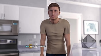 My bimbo dream #14 hot blonde bimbo milf with fake tits loves to give her 18 year old stepson a boobjob and gets a massive facial