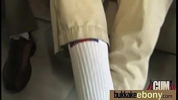 Ebony slut gets an interracial group sex 1