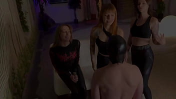 Farting while worshiping three asses and face slapping femdom party