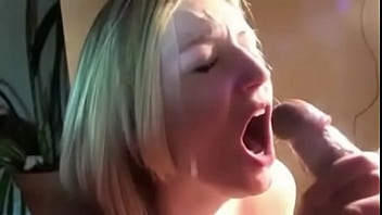 Perfect cumshot all over blonde's pretty face