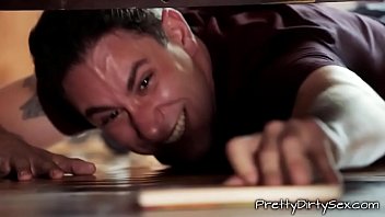 Nervous blonde gets a big cock