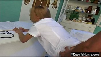 Sexy blond nurse has a good time at work