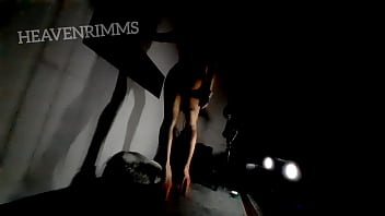 Blonde babe in ass less mini skirt