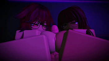 Two roblox friends share my cock