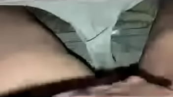 Wife rubs her tight pussy and squirts masturbating