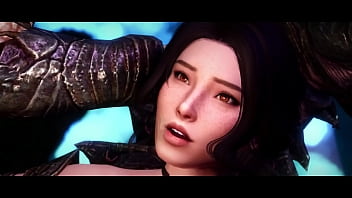 Girl enjoys breeding session by falmer and chaurus