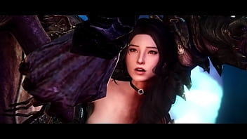 Girl enjoys breeding session by falmer and chaurus