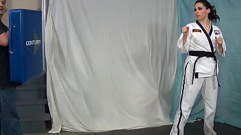 Frances marino is a 4th degree black belt she demonstrates different styles of kicks that can fend off an attacker you c