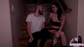 Goth slut has an anal hookup with a stranger at a house party