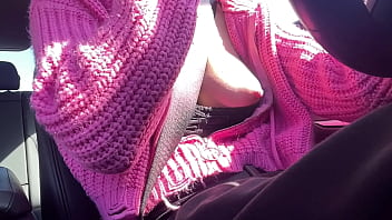 Italian stepmom artemisia love showing her boobs outside while driving