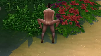 Азиатский качок трахнул в кустах толстожопую смуглую милфу с большими сиськами