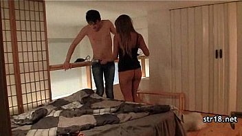 Lovely teen cutie moans while her pink muff is drilled