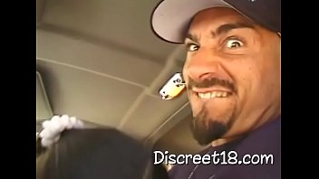 Cute teen heaven gives a good blowjob on the car