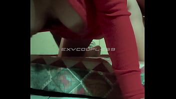 Bouncing breast of this hot milf while fucked doggy