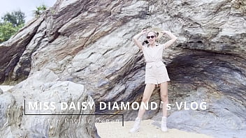 Eating choco cake on diamond blue beach sfw