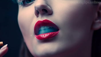 Smoking fetish ai movie red lipstick