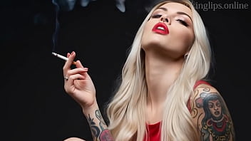 Smoking fetish ai movie red lipstick