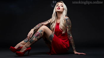 Smoking fetish ai movie red lipstick