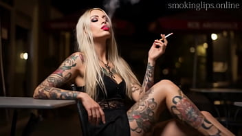 Smoking fetish ai movie red lipstick